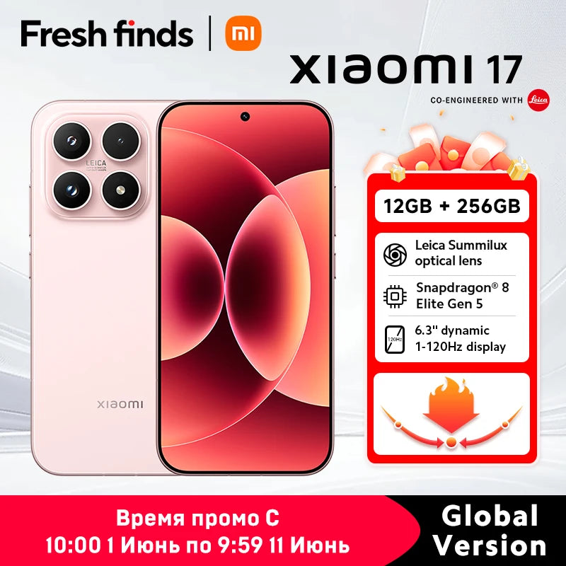 【Versión Global】 Xiaomi 17 Smartphone 5G 12GB RAM Batería de 6330mAh Cámara Leica de 50MP HyperCharge de 100W Snapdragon ®   8 Elite Gen 5