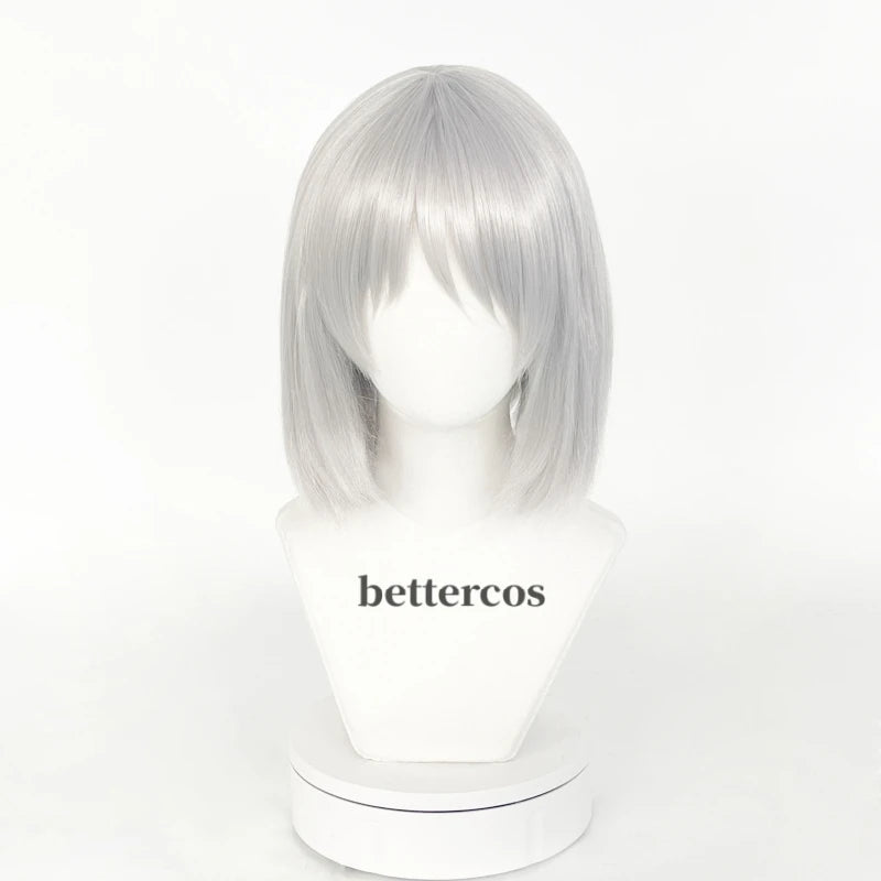 Sophie Hatter peluca corta plateada gris Bob pelo sintético resistente al calor Cosplay disfraz peluca + gorra