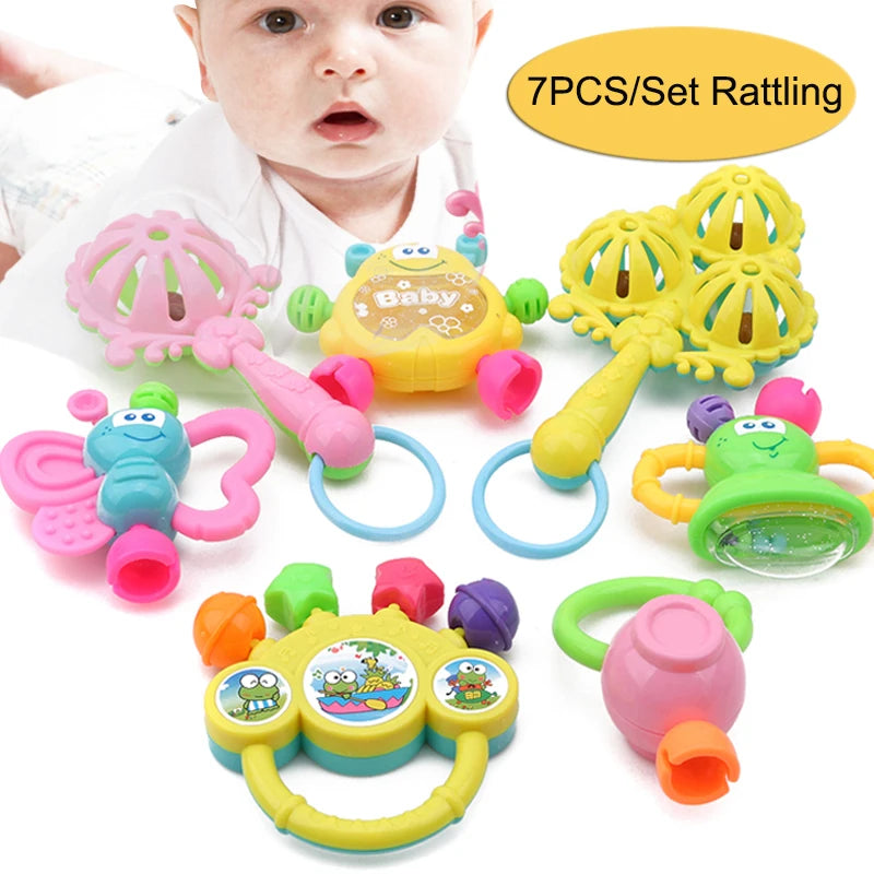 Sonajeros de juguete para bebés, juguetes para la dentición, campana de mano para niños, juegos ABS de desarrollo para niños, juguetes para bebés recién nacidos de 0 a 12 meses