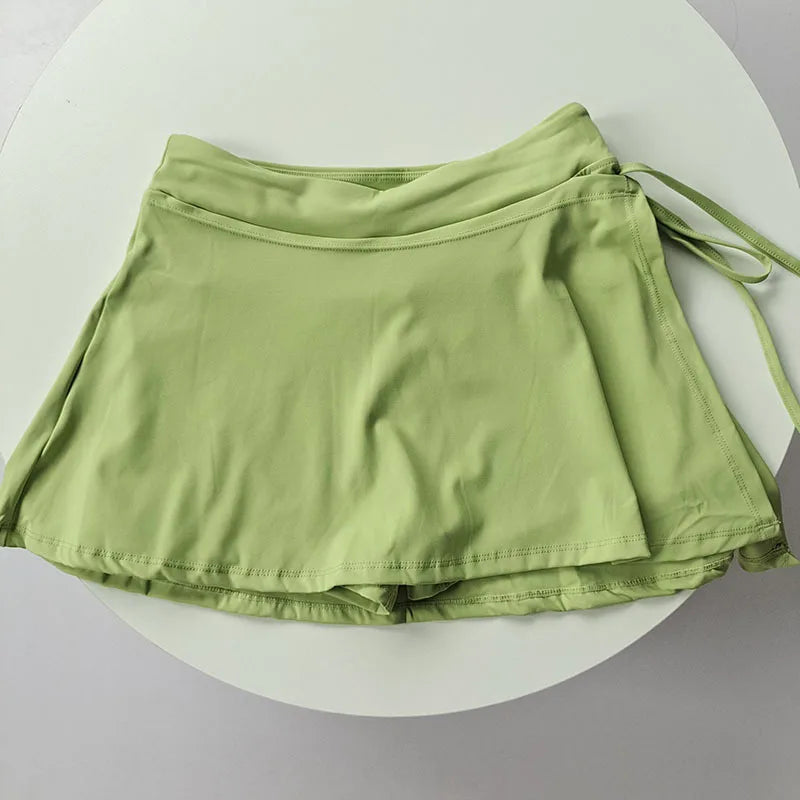 Falda deportiva de Yoga 2 en 1 para mujer, faldas deportivas para correr, pantalones cortos de cintura alta, falda de Golf de voleibol, tenis, deportes, gimnasio, falda de Yoga, pantalones cortos