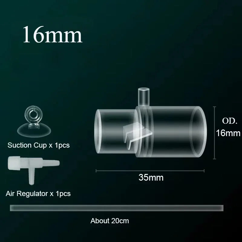 Boquilla de salida de agua acrílica para acuario, adaptador de enriquecimiento de oxígeno, difusor de aire, bomba de agua de aire creciente, accesorios para pecera