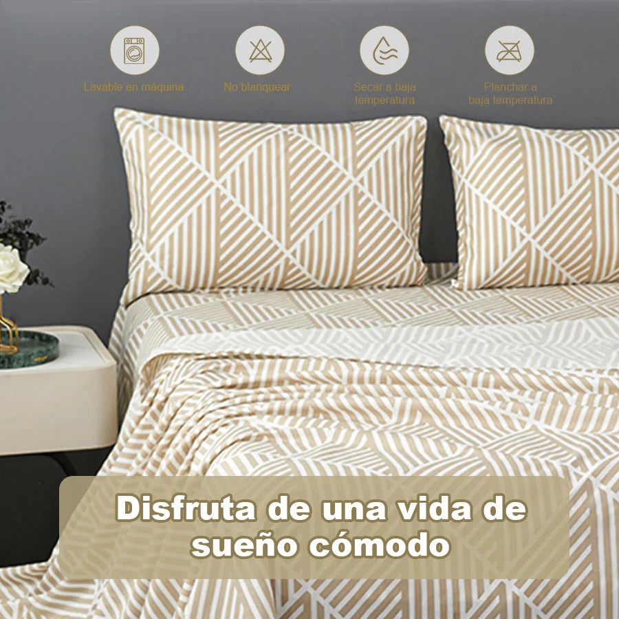 Juego de ropa de cama de tamaño grande (3 o 4 piezas): sábana con estampado de flores pequeñas, funda protectora de colchón, resistente a arrugas y pelusa, apta para todas las estaciones Análisis detallado de términos