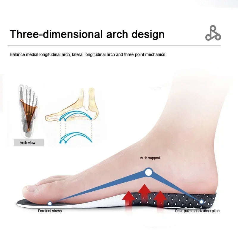Plantillas ortopédicas para pies, soporte para arco, fascitis Plantar, plantilla ortopédica de silicona que absorbe los golpes, cojín suave para correr, 6 uds.