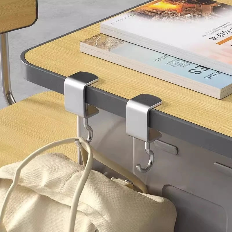 360 °   Ganchos de mesa giratorios de acero debajo del escritorio para colgar mochilas, llaves, toallas, instalación desmontable y no destructiva