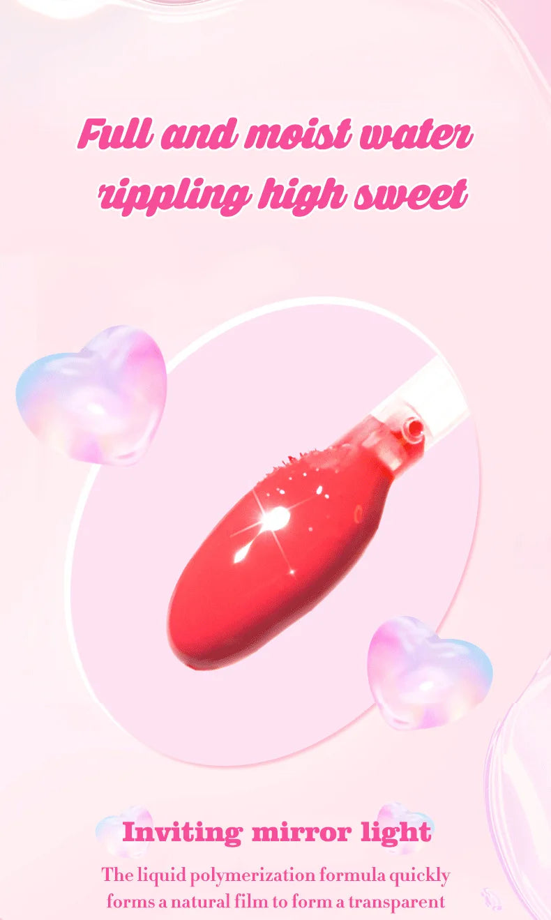 Juego de 6 piezas de brillo de labios con espejo de cristal, bálsamo labial ligero hidratante, brillo brillante, tinte transparente, melocotón, cereza, rosa