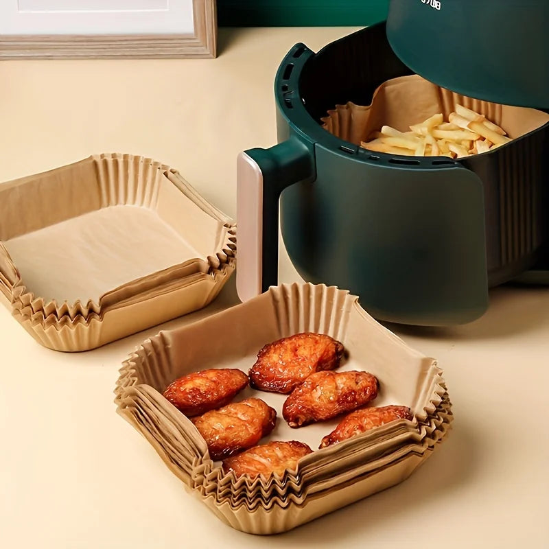 Papel desechable para freidora de aire, papeles antiadherentes para hornear, revestimientos de papel redondos para freidora de aire, accesorios de cocina, 30/50/100 Uds.