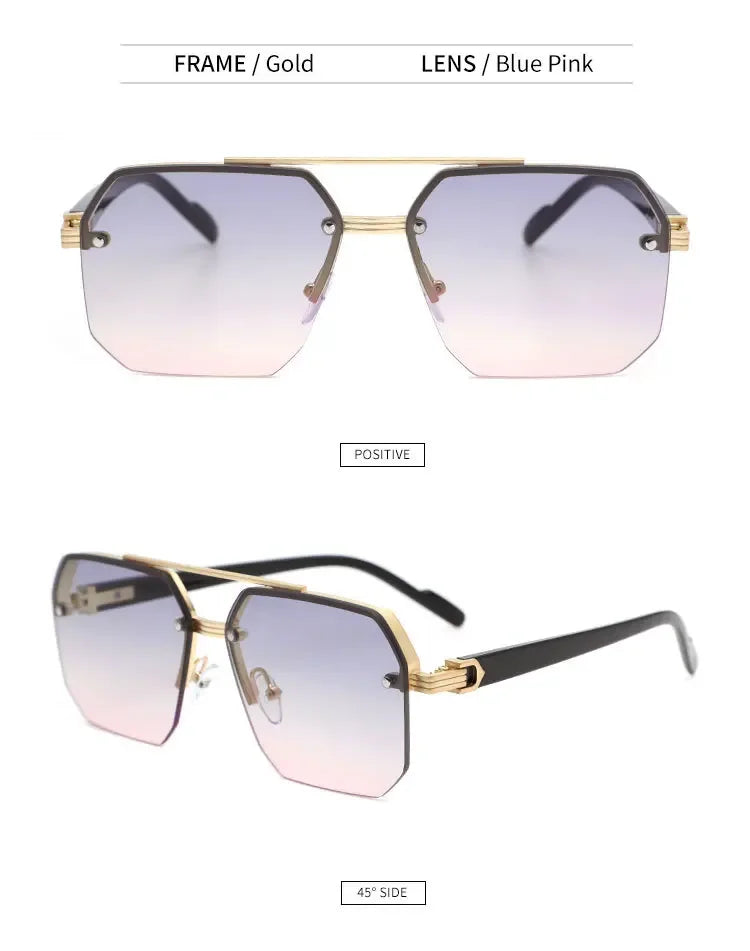 VBCX Gafas de sol de lujo a la moda para hombres y mujeres, gafas de sol retro para exteriores con protección UV400, gafas de sol unisex en 8 colores, gafas clásicas de medio marco