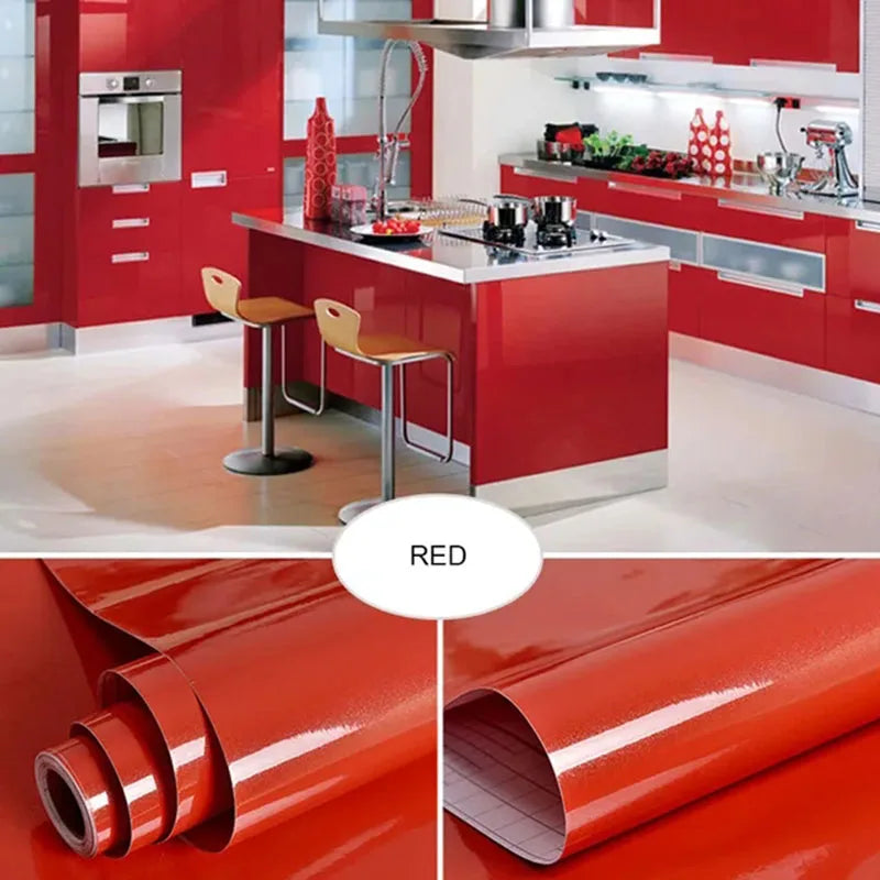 Papel Tapiz Autoadhesivo de PVC Blanco para Decoración de Muebles Antiguos, Adhesivo para Gabinetes de Cocina, Resistente a la Humedad y al Agua
