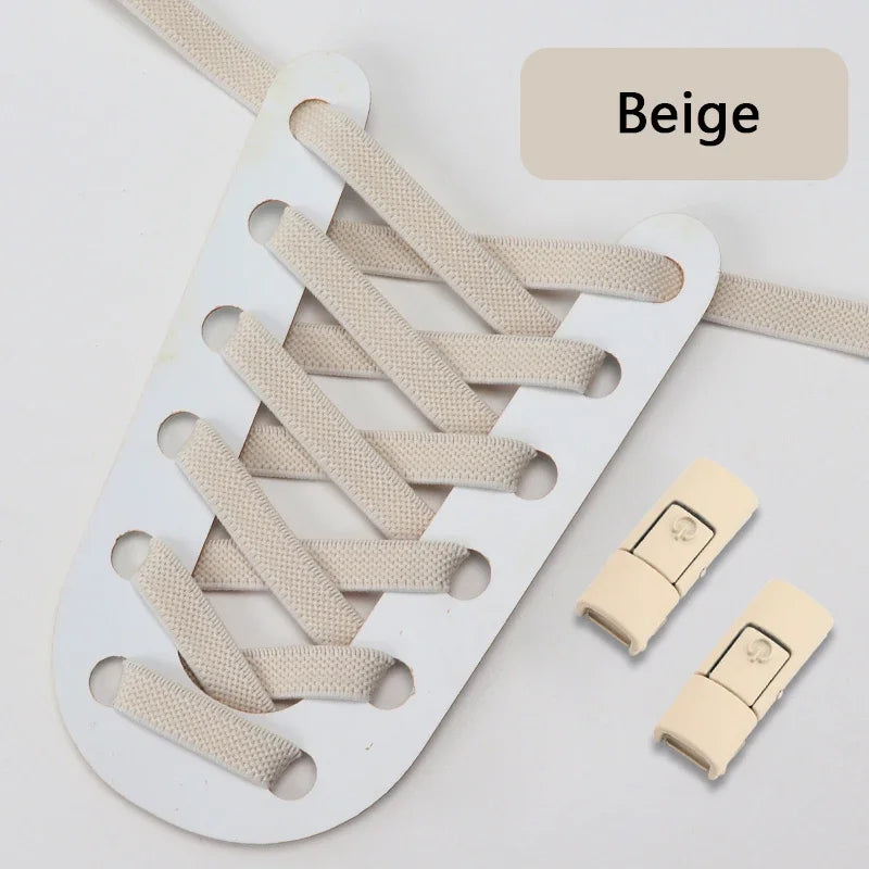 Cordones para zapatos sin cordones, cordones con cierre a presión sin corbatas, cordones elásticos, zapatillas para niños y adultos, cordones planos ensanchados de 8MM para zapatos, 2024