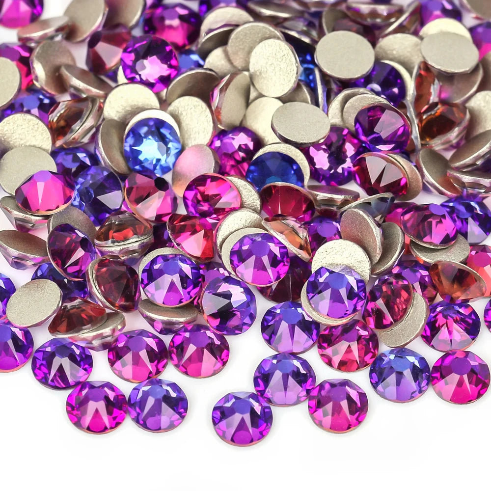 VC 2088-diamantes de imitación para decoración de uñas, 16 caras de corte, cristales brillantes, ss10-30 Strass 8Big + 8Small, sin fijación térmica