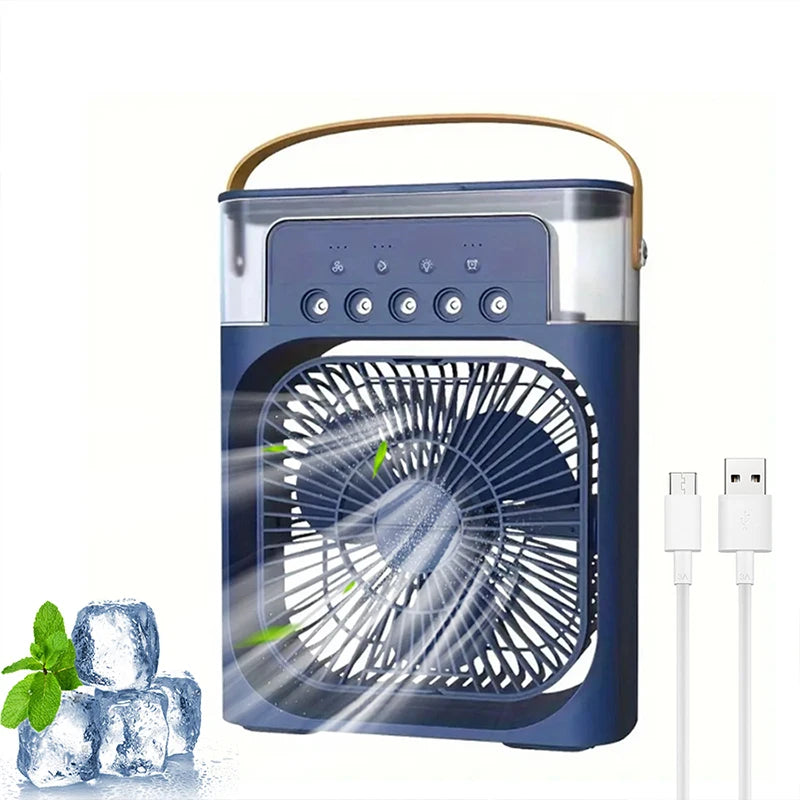 1 ventilador de enfriador de pulverización de cinco agujeros, portátil Ventilador de escritorio, adecuado para oficina, estudio, al aire libre, etc.
