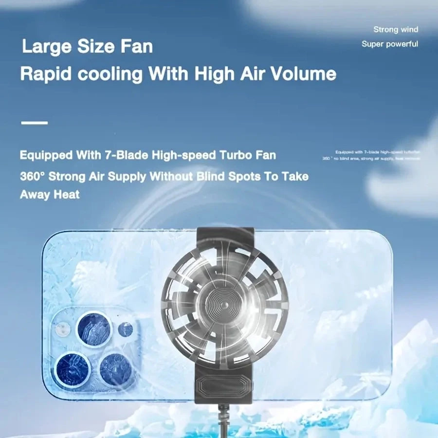 Enfriador portátil para teléfono, ventilador para teléfono, control de temperatura del dispositivo, imprescindible para jugadores y entusiastas de la tecnología