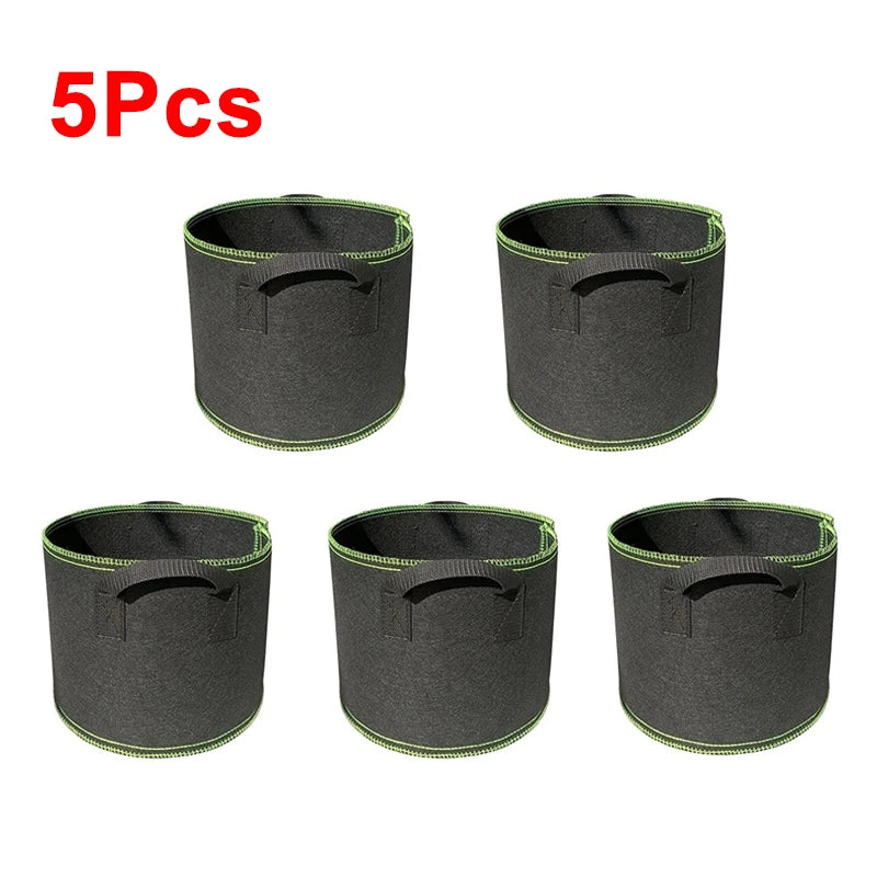 Bolsas de cultivo de verduras/Flores/plantas, 1/2/3/5/7/10/12 galones, bolsas de cultivo gruesas no tejidas, macetas de tela de aireación con asas, 1-5 piezas