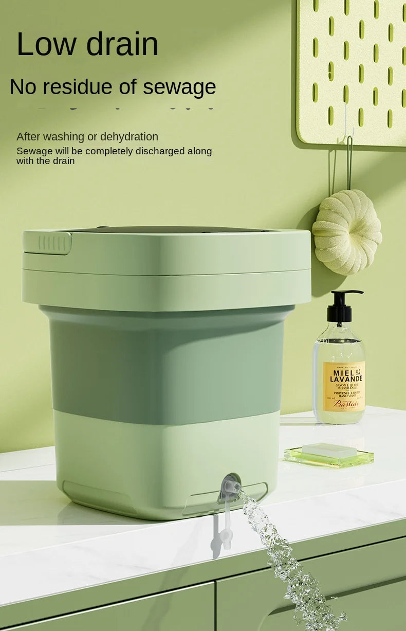 Lavadora plegable portátil de gran capacidad, cubo secador giratorio para ropa, ropa interior de viaje, calcetines, Mini lavadora, 6L/11L