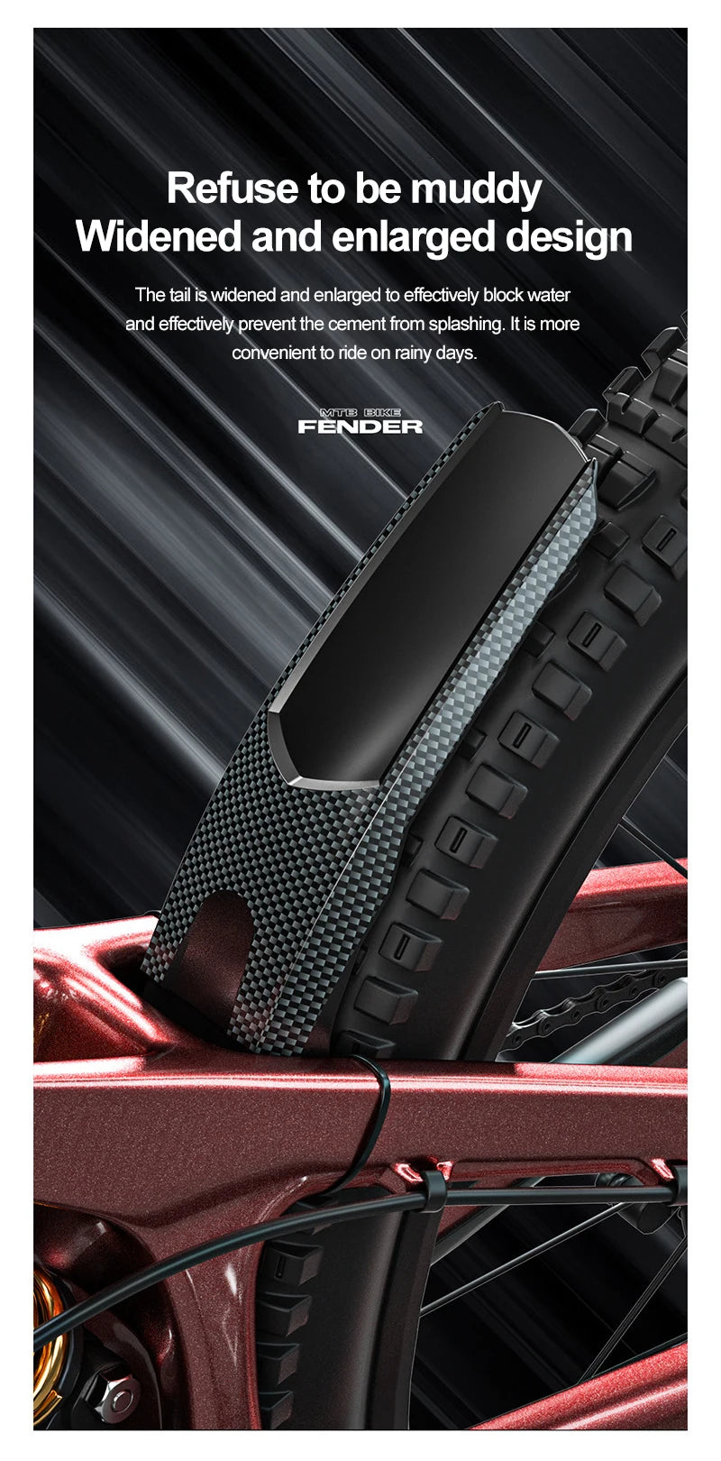 1/2 Uds ENLEE bicicleta guardabarros de carcasa dura bicicleta delantera trasera neumático rueda guardabarros MTB bicicleta guardabarros accesorios de pieza de ciclismo