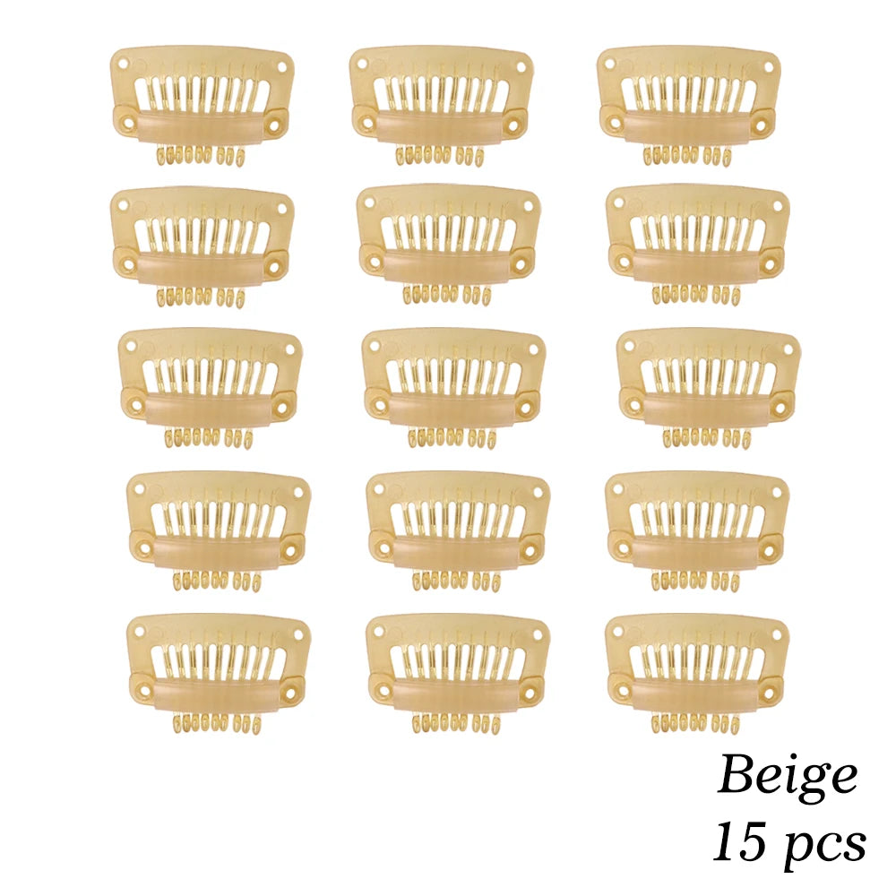 Clips de peluca de plástico negro de 32Mm, Clip a presión utilizado para extensiones de cabello, postizos de trama, pelucas, pinzas para el cabello grandes, herramientas de estilismo, accesorios para peluca