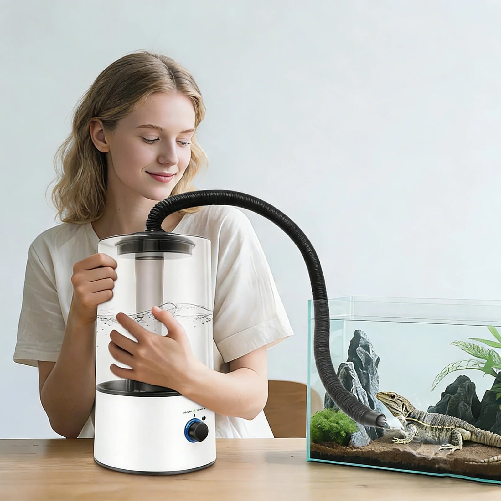 Humidificador para Reptiles de 4L con Manguera de Extensión, 110V, Nebulizador Automático para Tortugas y Reptiles, Sistema de Nebulización para Terrarios, Suministros para Mascotas