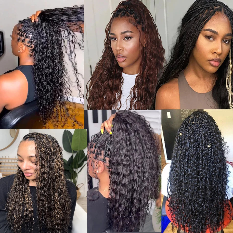 Yelo cabello trenzado humano húmedo y ondulado, cabello trenzado humano ondulado francés súper a granel para trenzas bohemias para suministro de salón 50G 100G