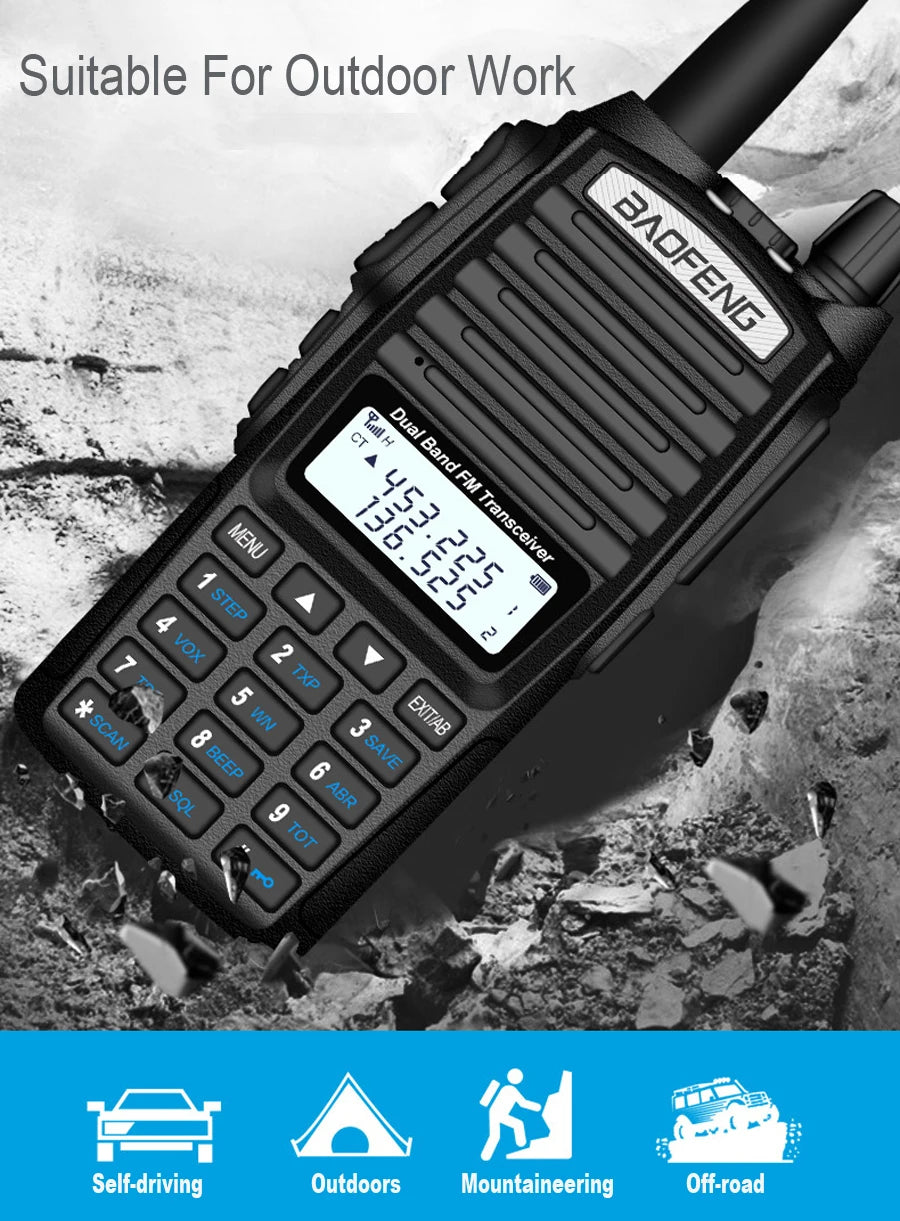Walkie Talkie profesional UV82 FM Baofeng UV 82 8W estación de Radioaficionado VHF UHF transceptor Radios de caza Amateur Comunicador