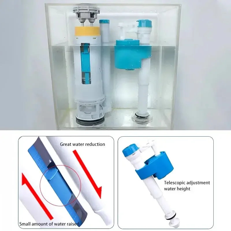 Válvulas de llenado de tanque de inodoros, Kit de Accesorios de reparación de tanque de agua ajustables para accesorios de inodoro de 20cm-28cm, válvula de agua Universal