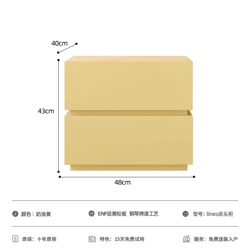 Mesita De Noche De decoración amarilla, mesita De Noche De almacenamiento japonesa barata estética, muebles Retro ahorradores De espacio