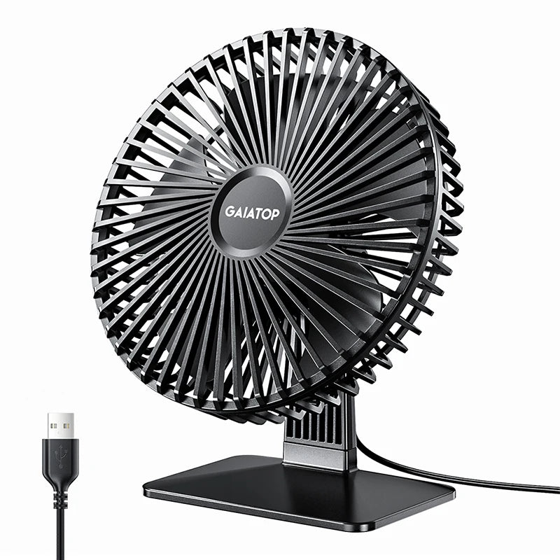 GAIATOP Ventilador de escritorio Ventilador USB portátil 90 °   Ventilador de refrigeración ajustable silencioso ajuste de 3 velocidades ultra silencioso adecuado para el hogar escritorio Oficina