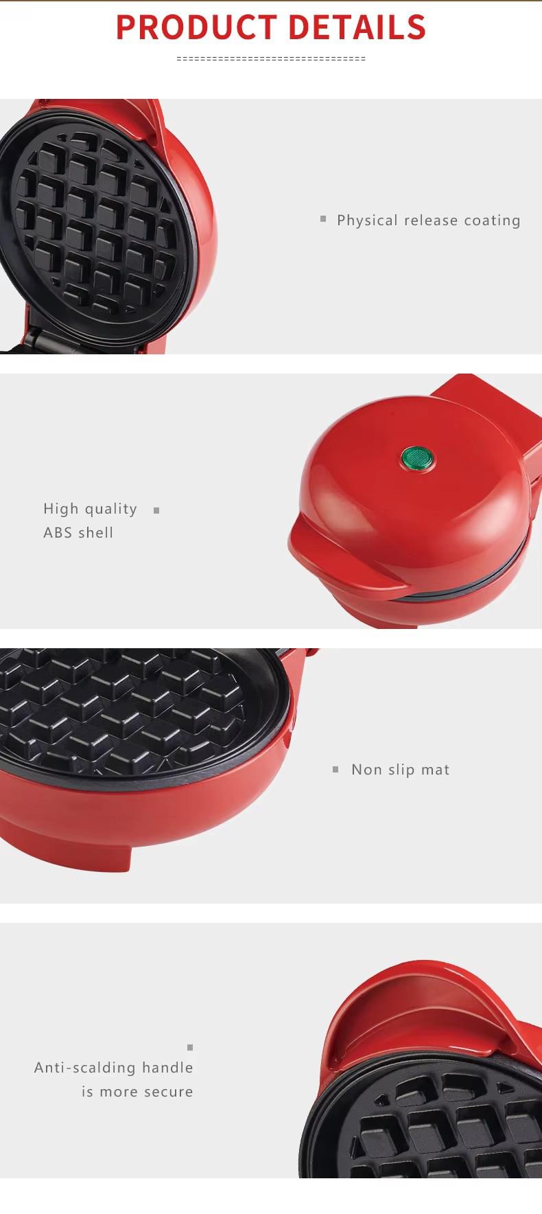 Mini antiadherente waffle maker desayunador casero hacer postres hornear waffle maker pan