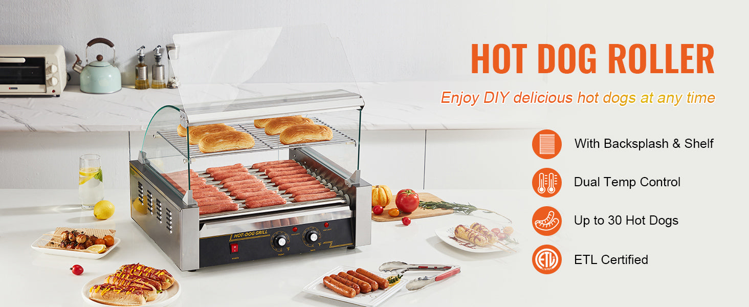 SucceBuy 5/7/11 rodillo comercial para perritos calientes máquina eléctrica para hacer salchichas barbacoa parrilla para Camping fiesta electrodoméstico 110V