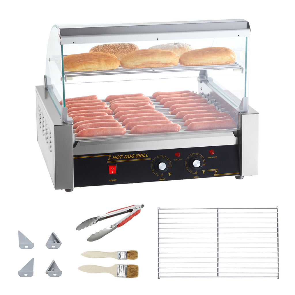SucceBuy 5/7/11 rodillo comercial para perritos calientes máquina eléctrica para hacer salchichas barbacoa parrilla para Camping fiesta electrodoméstico 110V