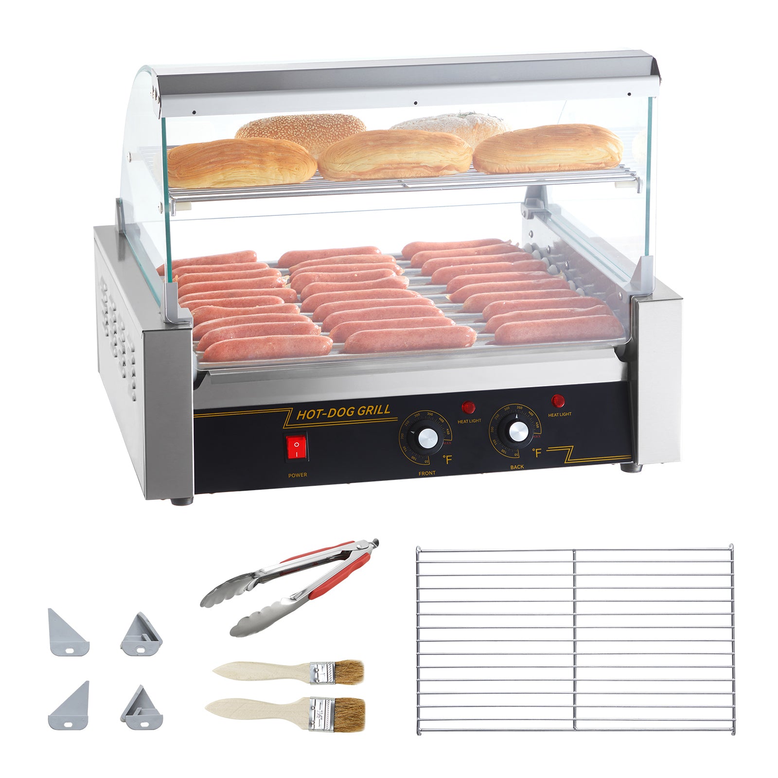 SucceBuy 5/7/11 rodillo comercial para perritos calientes máquina eléctrica para hacer salchichas barbacoa parrilla para Camping fiesta electrodoméstico 110V