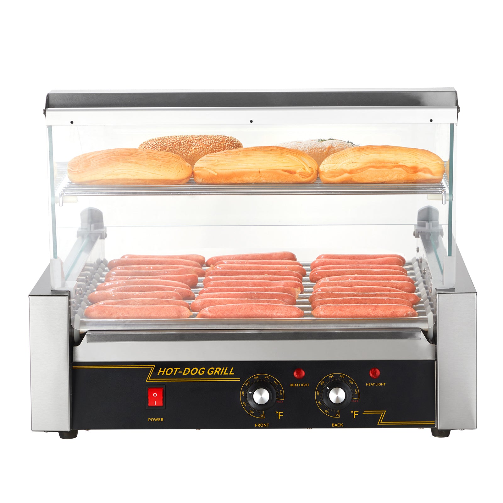 SucceBuy 5/7/11 rodillo comercial para perritos calientes máquina eléctrica para hacer salchichas barbacoa parrilla para Camping fiesta electrodoméstico 110V