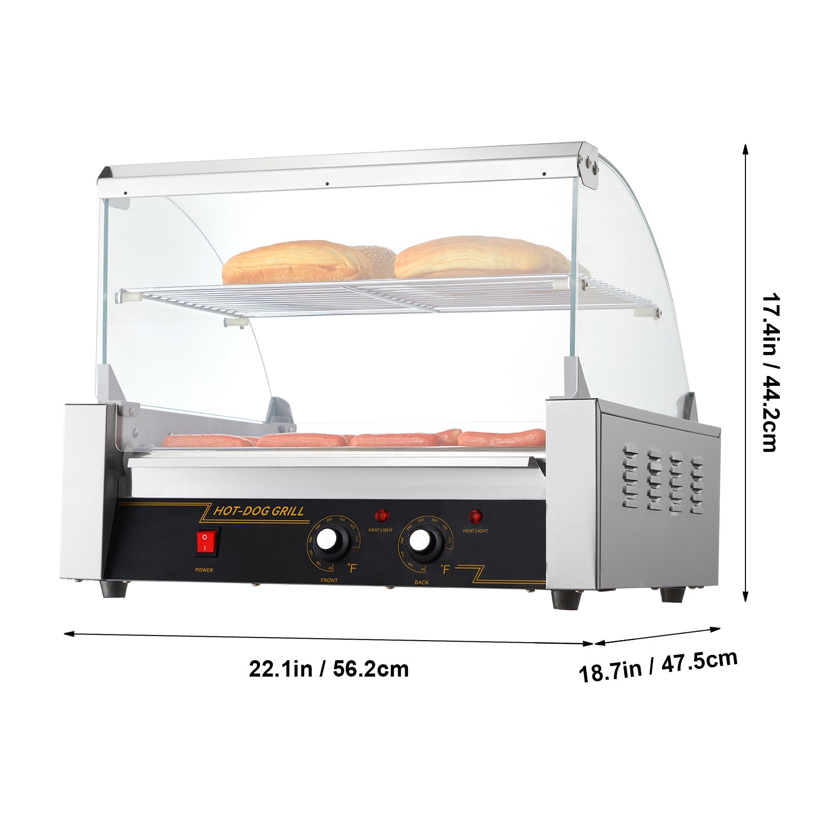 SucceBuy 5/7/11 rodillo comercial para perritos calientes máquina eléctrica para hacer salchichas barbacoa parrilla para Camping fiesta electrodoméstico 110V