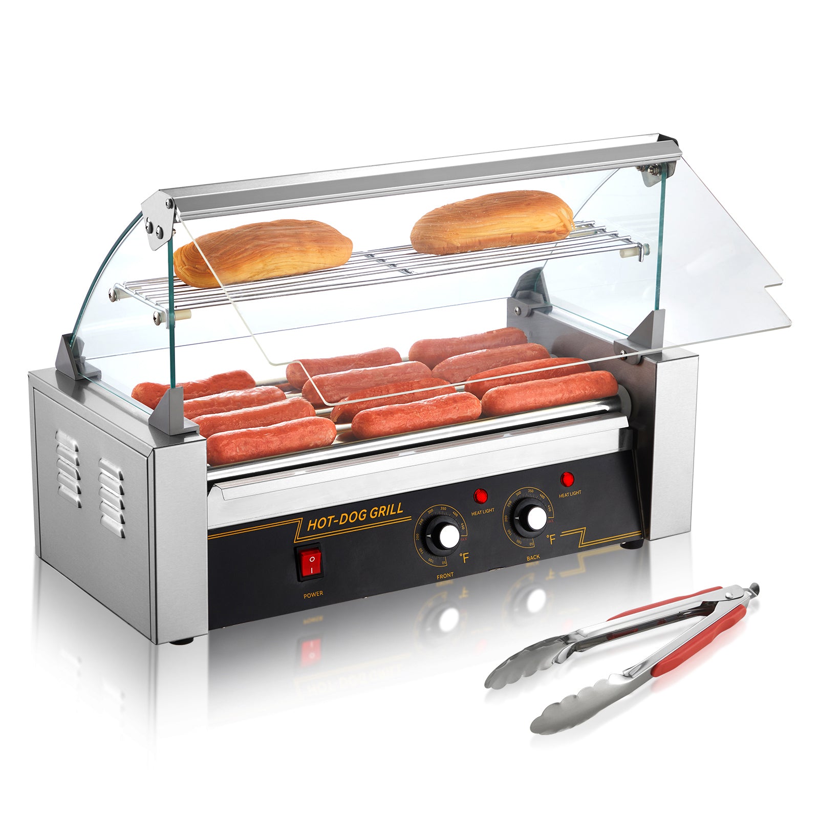 SucceBuy 5/7/11 rodillo comercial para perritos calientes máquina eléctrica para hacer salchichas barbacoa parrilla para Camping fiesta electrodoméstico 110V