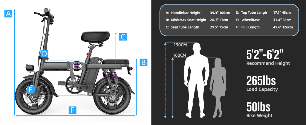 [EU Direct] Bicicleta eléctrica plegable UPlee GE5 de 250W para hombre/mujer, batería de 48V 15AH, bicicleta eléctrica urbana.