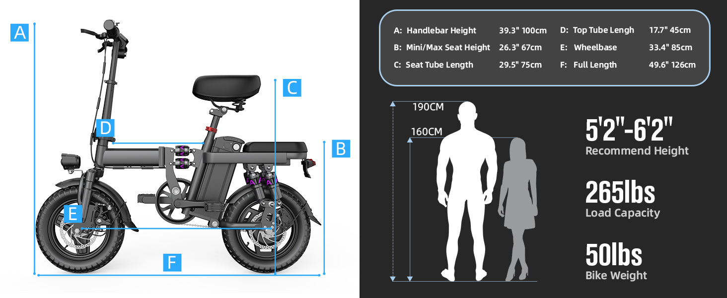 [EU Direct] Bicicleta eléctrica plegable UPlee GE5 de 250W para hombre/mujer, batería de 48V 15AH, bicicleta eléctrica urbana.