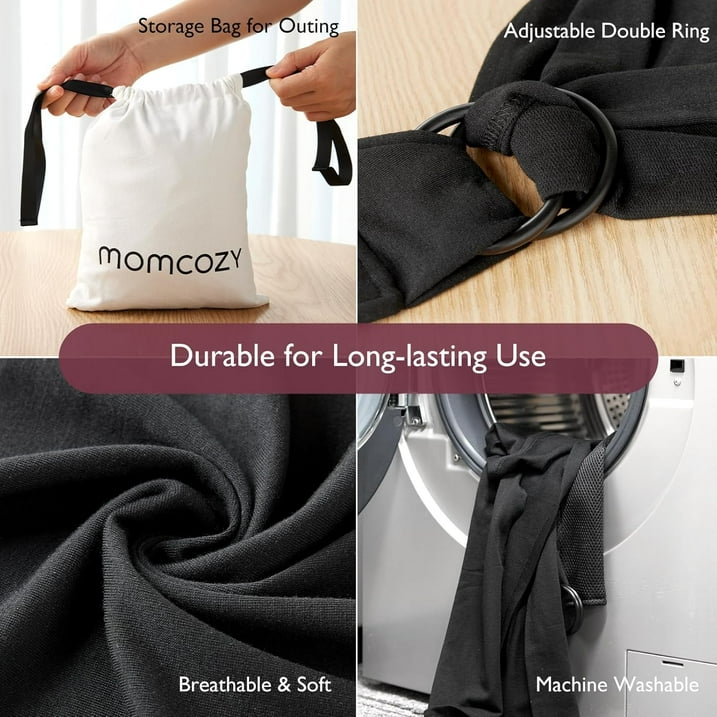 Momcozy Portabebés Eslingas Portabebés Negro 3,6 a 17 kg