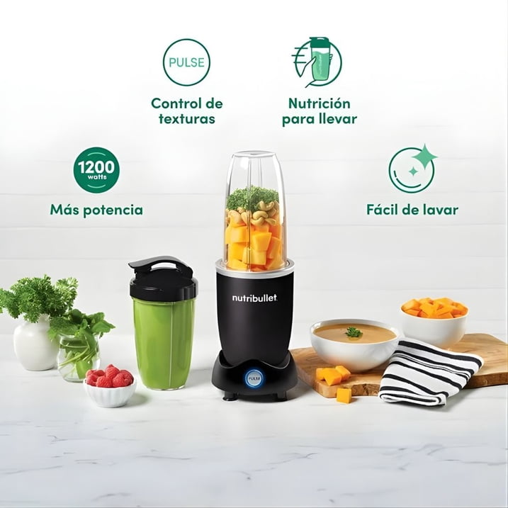 Licuadora Personal NutriBullet ProPlus 32 Oz de Acero Inoxidable con Cuchilla Extraíble 1200W