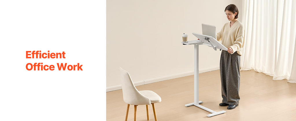 SucceBuy Mesa sobrecama Mesa auxiliar de cama móvil con ruedas giratorias Escritorio para computadora portátil ajustable en altura y ángulo para oficina, estudio y hogar