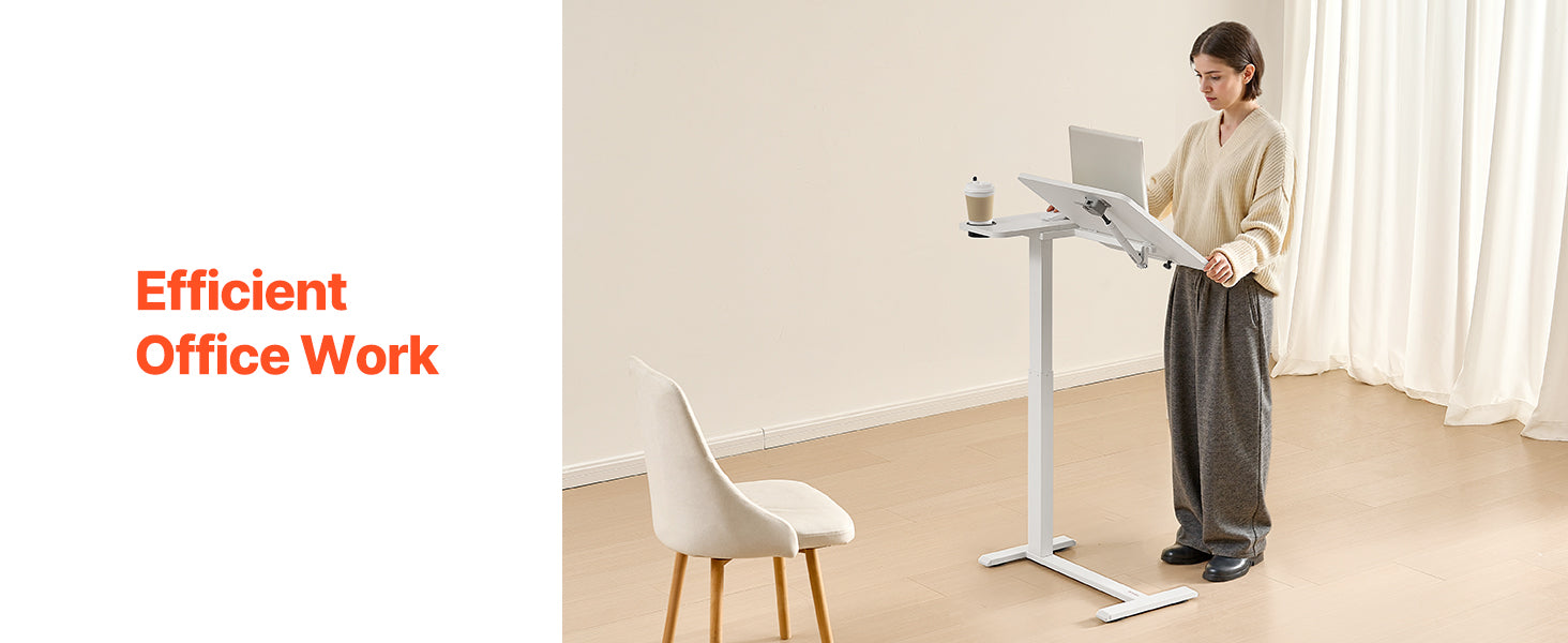 SucceBuy Mesa sobrecama Mesa auxiliar de cama móvil con ruedas giratorias Escritorio para computadora portátil ajustable en altura y ángulo para oficina, estudio y hogar